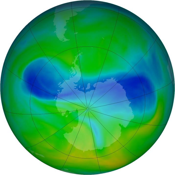 Antarctic ozone map for 16 November 2004